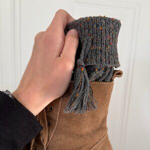 Boot Cuffs - Gray/Multi-colored knit